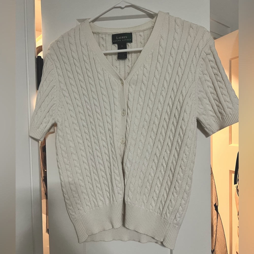 Off white Ralph Lauren short sleeve sweater